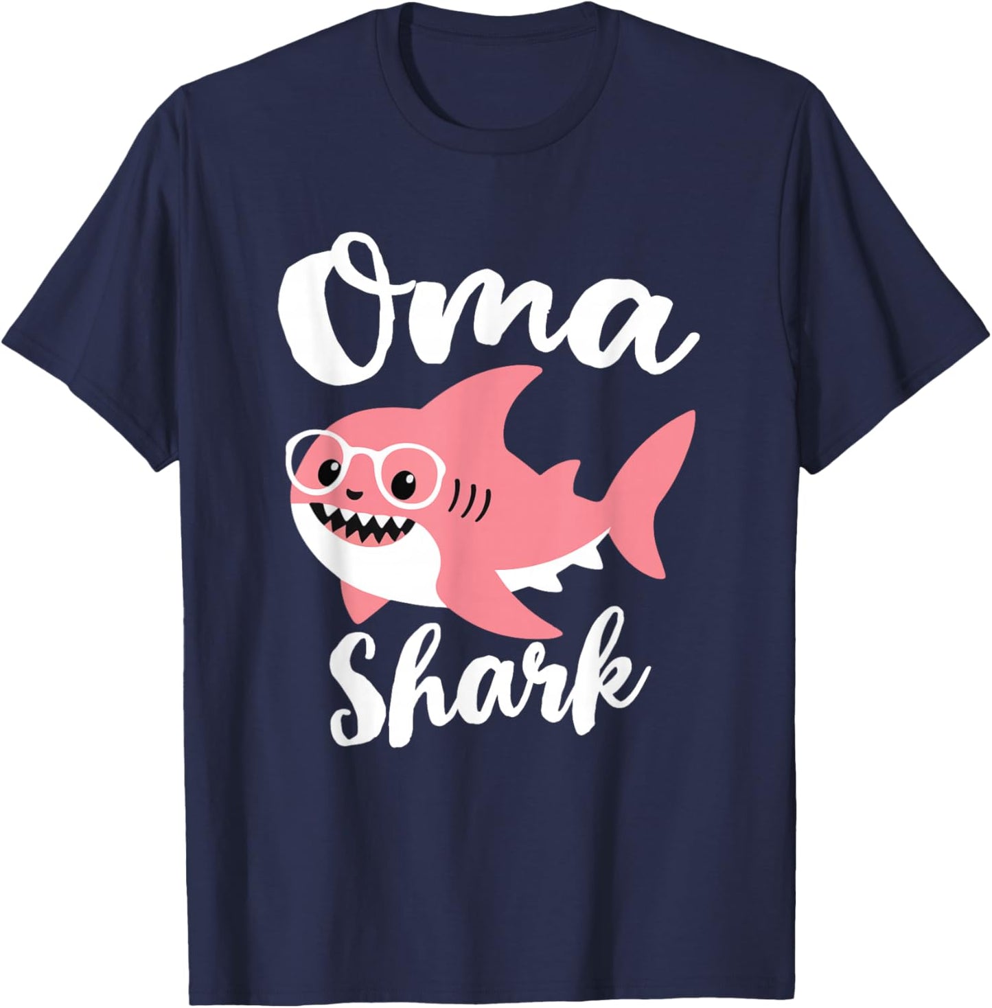 Oma Shark Mother's Day Grandma Funny T-Shirt - T-Shirt | Navy