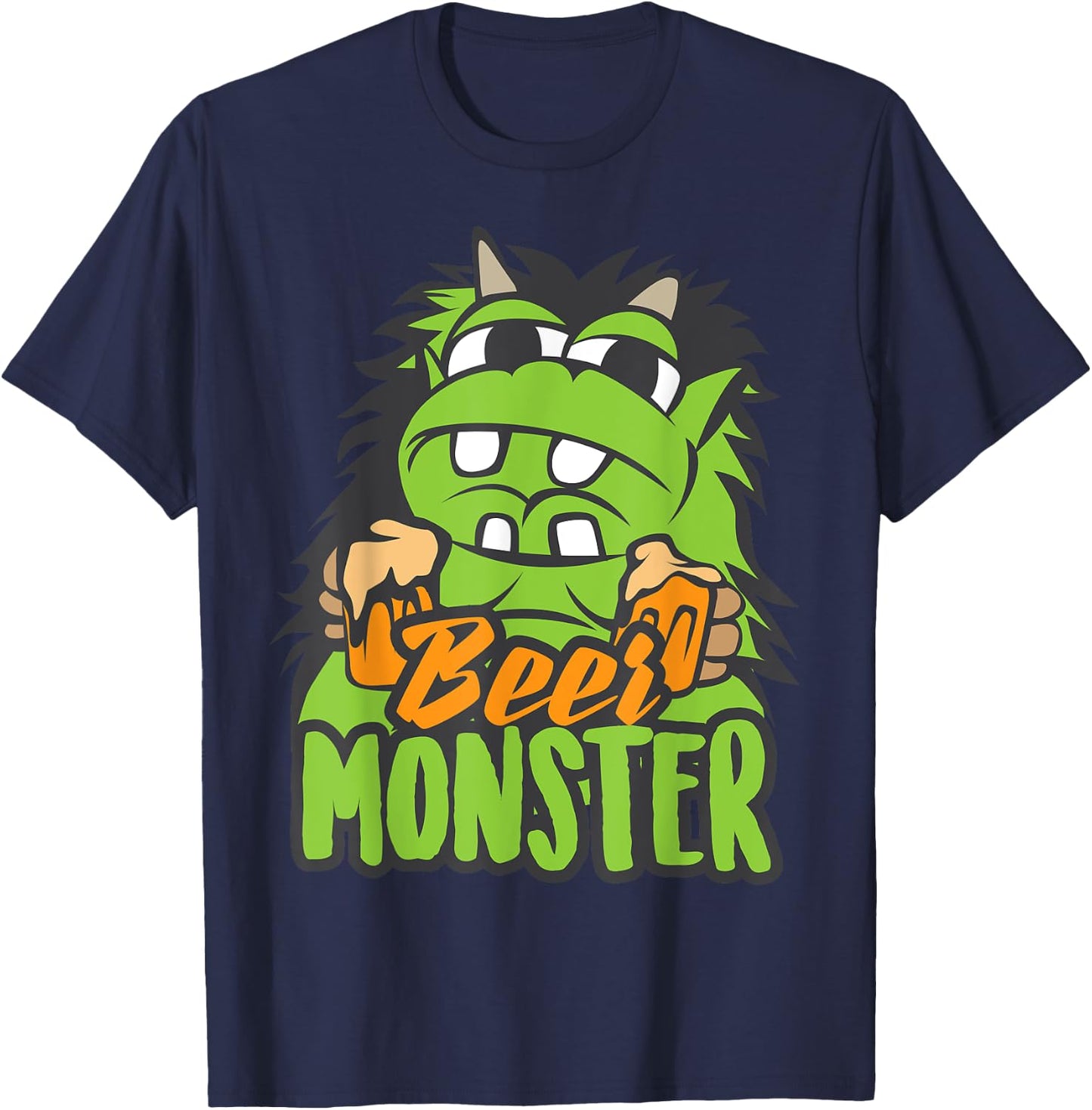 Beer Monster | Cool Total Beer Drinkers Drunk Gift T-Shirt - T-Shirt | Navy