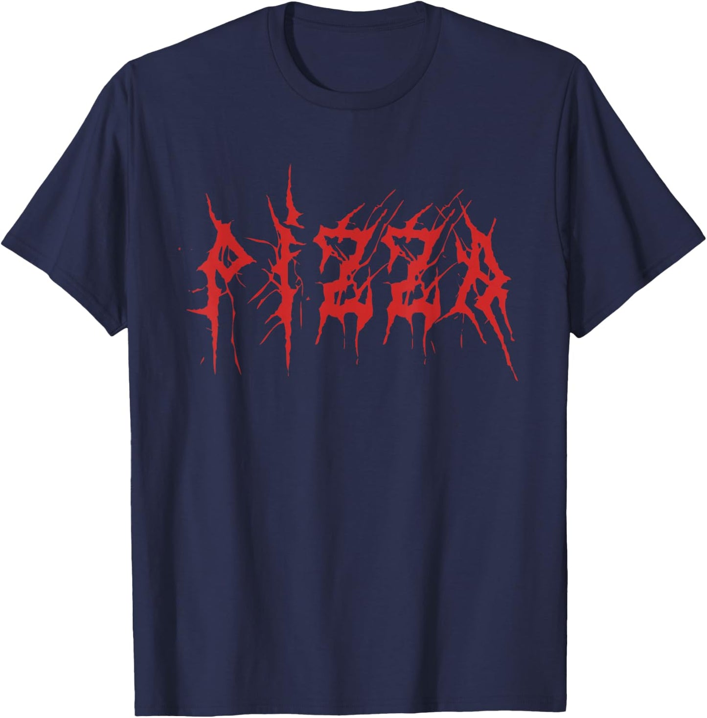 Alternative Clothes Aesthetic Goth - Pizza Funny Horror Fan T-Shirt - T-Shirt | Navy
