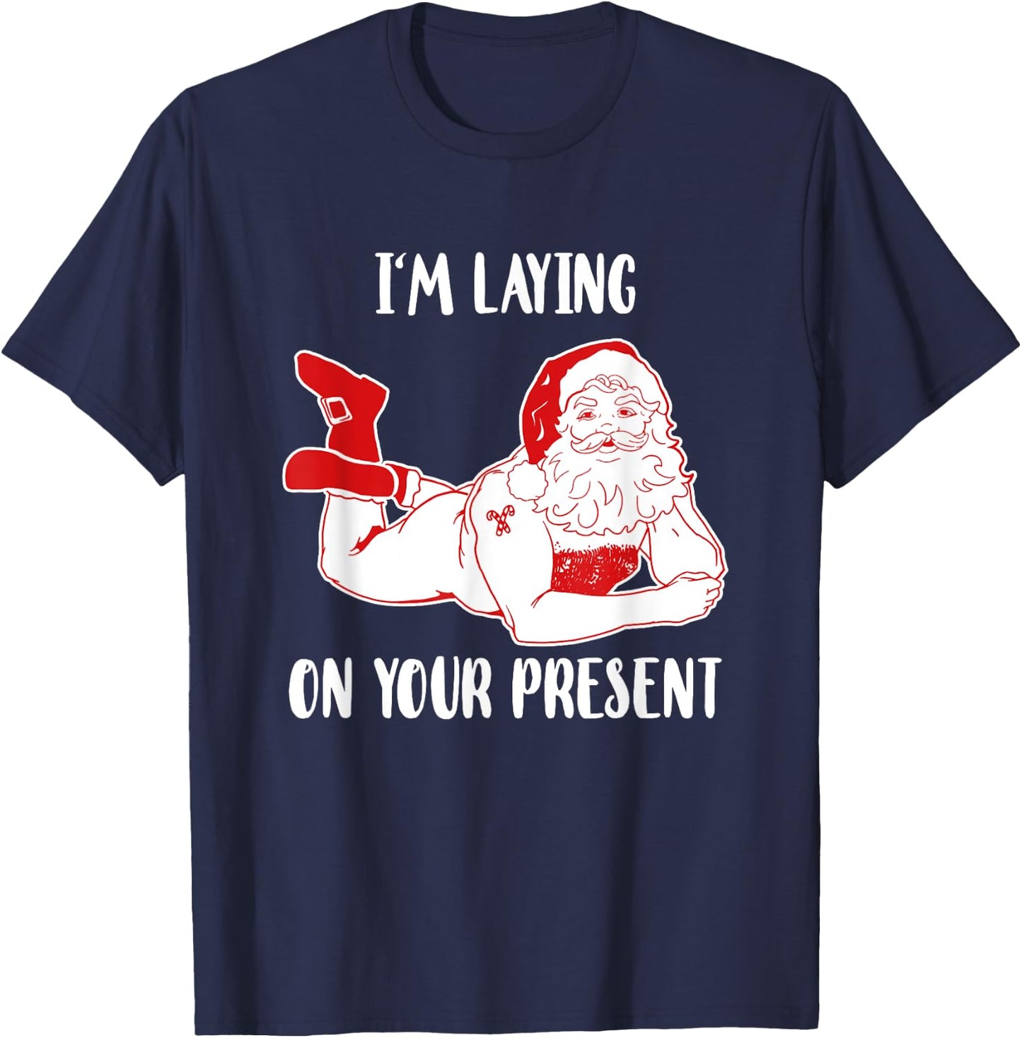Dirty Bad Naughty Santa Funny Adults Husband Christmas Gift T-Shirt - T-Shirt | Navy