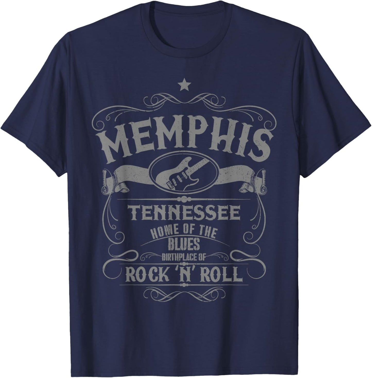 Memphis Tennessee Blues Country Music USA Vintage Souvenir T-Shirt - T-Shirt | Navy