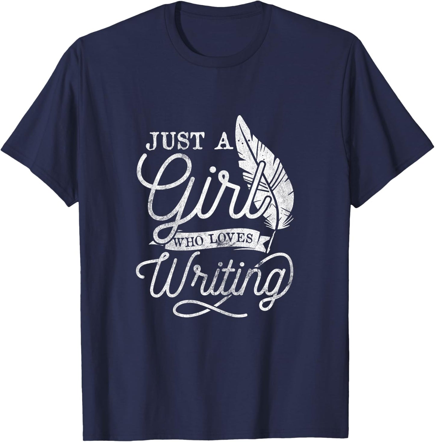 Girl Who Loves Writing Author Writer T-Shirt - T-Shirt | Navy