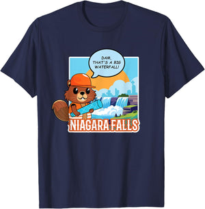 Niagara Falls Canada Souvenir - Canadian Beaver Pun T-Shirt - T-Shirt | Navy