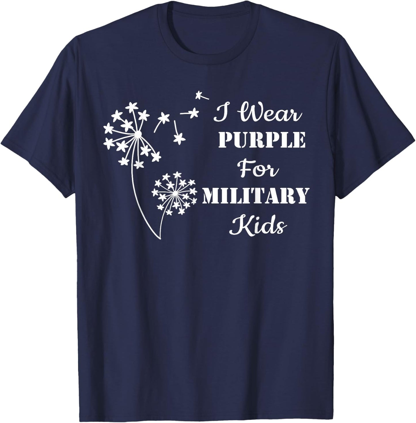I Wear Purple For Military Kids Month Of The Military Child T-Shirt - T-Shirt | Navy