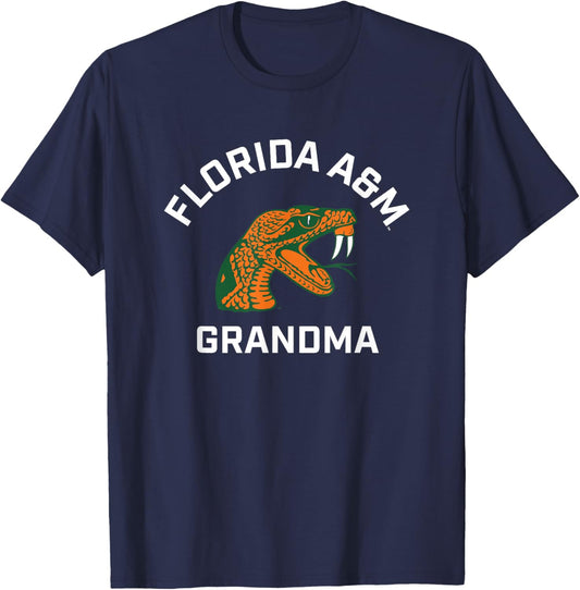 Florida A&M University FAMU Rattlers Arched Grandma T-Shirt - T-Shirt | Navy