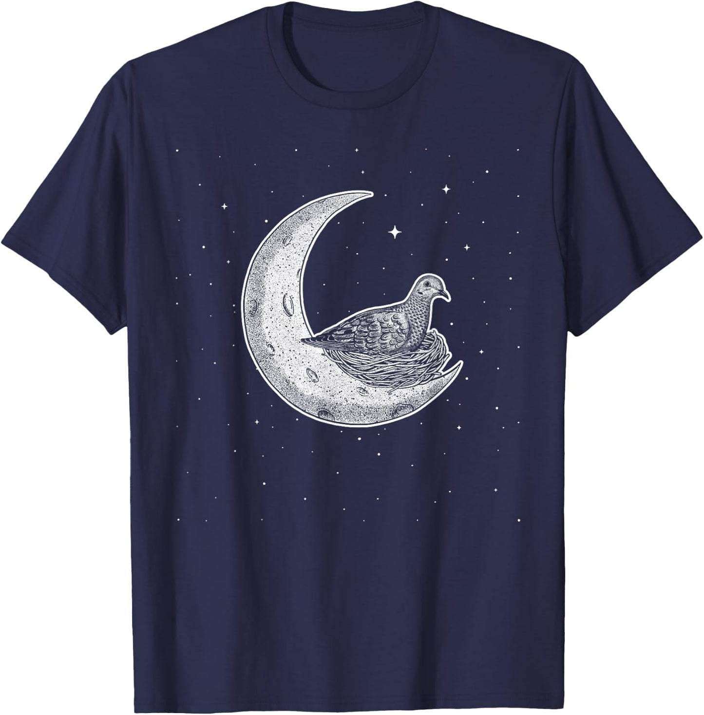 Mourning Dove in Crescent Moon T-Shirt - T-Shirt | Navy