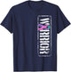 Thyroid Cancer Awareness - Sideways Military Warrior Ribbon T-Shirt - T-Shirt | Navy