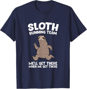 Sloth Running Team We Will Get There When We Get There T-Shirt - T-Shirt | Navy