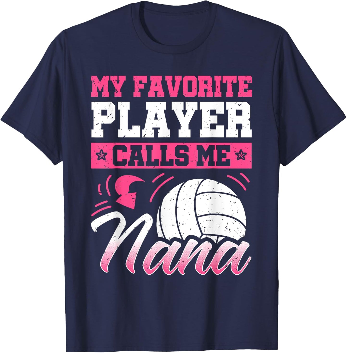 Nana Volleyball Fan Player Grandmother Team Sport Spiker T-Shirt - T-Shirt | Navy