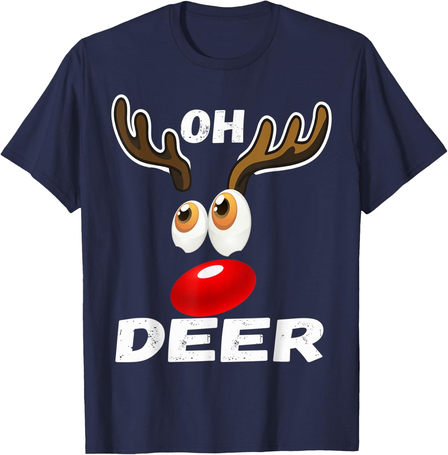Oh Deer! Christmas Cool Deer Funny Humor Pajama Gifts T-Shirt - T-Shirt | Navy