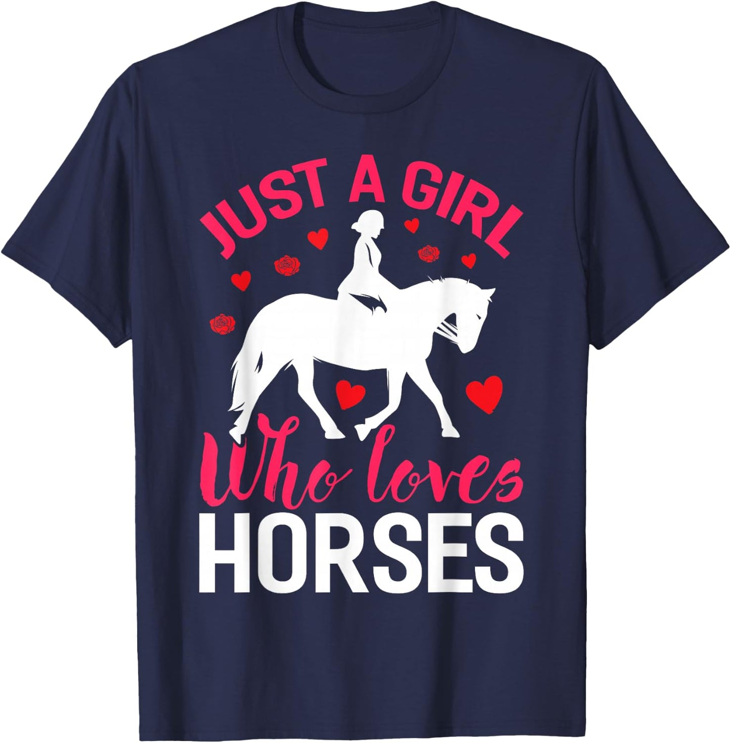 Horse Girl Just A Girl Who Love Horses T-Shirt - T-Shirt | Navy