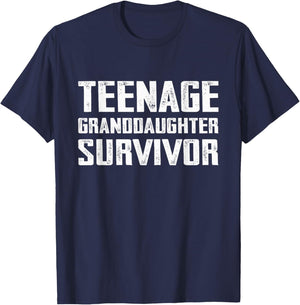 Teenage Granddaughter Survivor Funny Teenage Granddaughter T-Shirt - T-Shirt | Navy