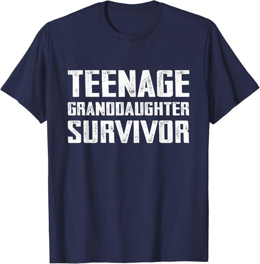 Teenage Granddaughter Survivor Funny Teenage Granddaughter T-Shirt - T-Shirt | Navy
