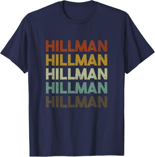 Hillman Vintage 80s Retro Style T-Shirt - T-Shirt | Navy