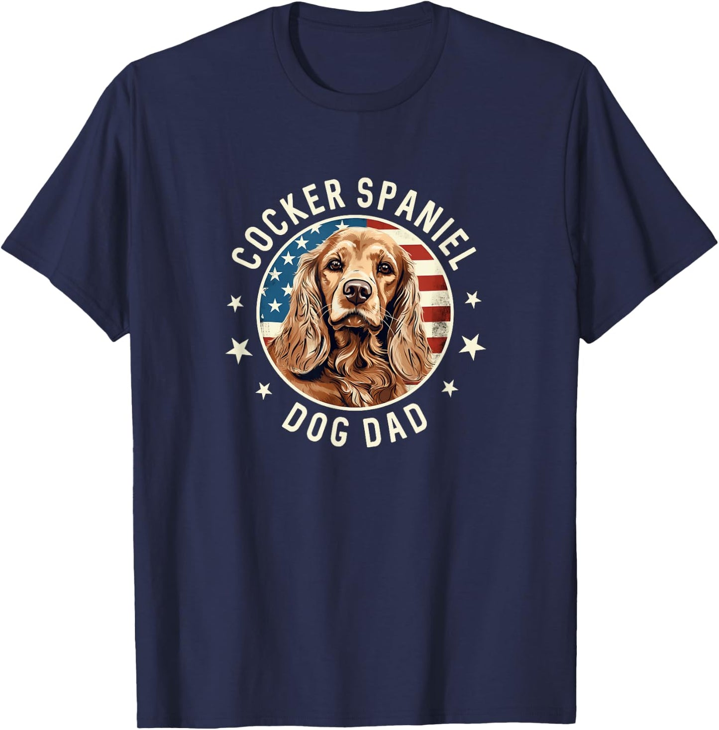 Cocker Spaniel Gifts Golden Cocker Spaniel Dog Dad T-Shirt - T-Shirt | Navy