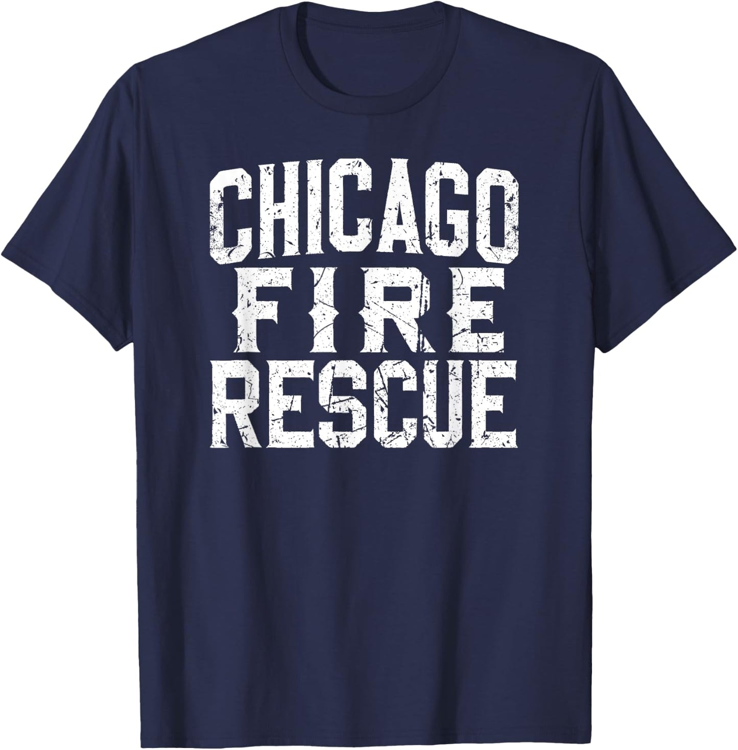Chicago Illinois Fire Rescue Firefighters Firemen T-Shirt - T-Shirt | Navy