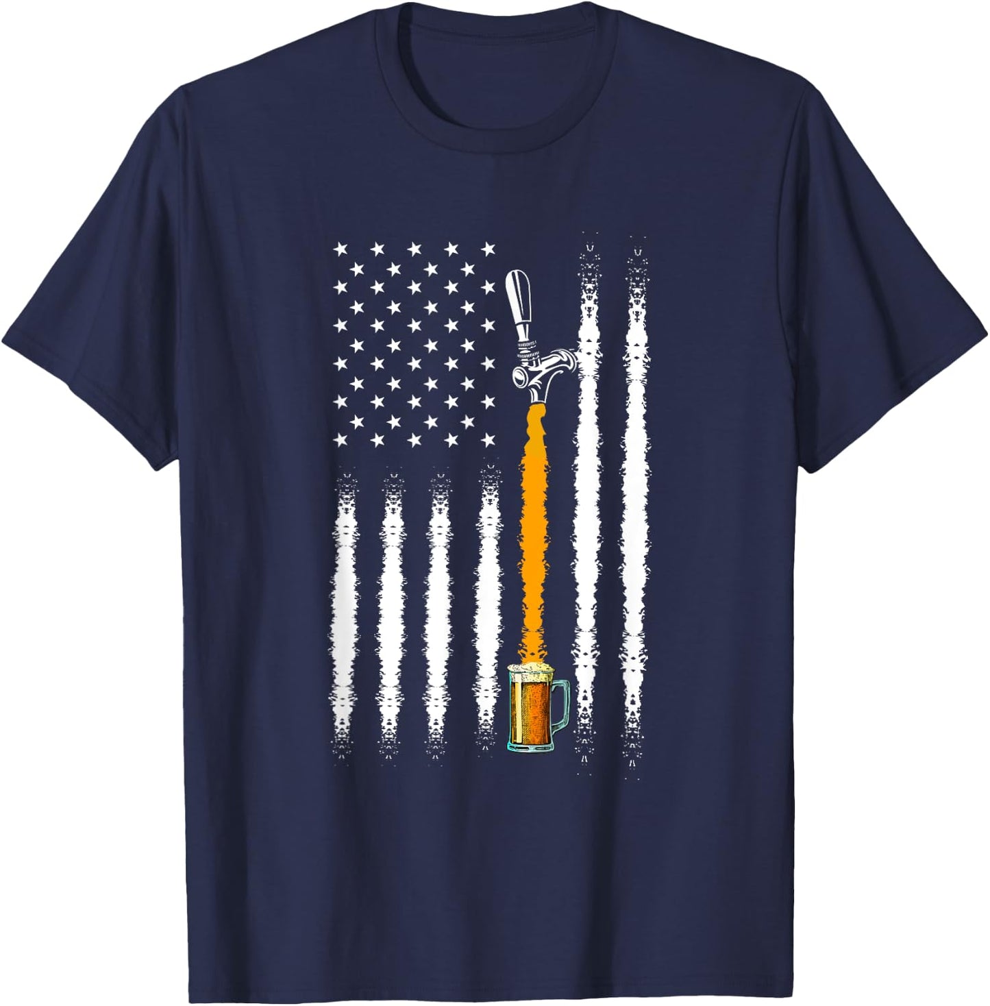 Patriotic US Flag American Brewery Craft Beer T-Shirt - T-Shirt | Navy