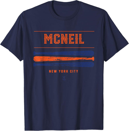 Jeff McNeil Vintage Baseball Bat Gameday T-Shirt - T-Shirt | Navy