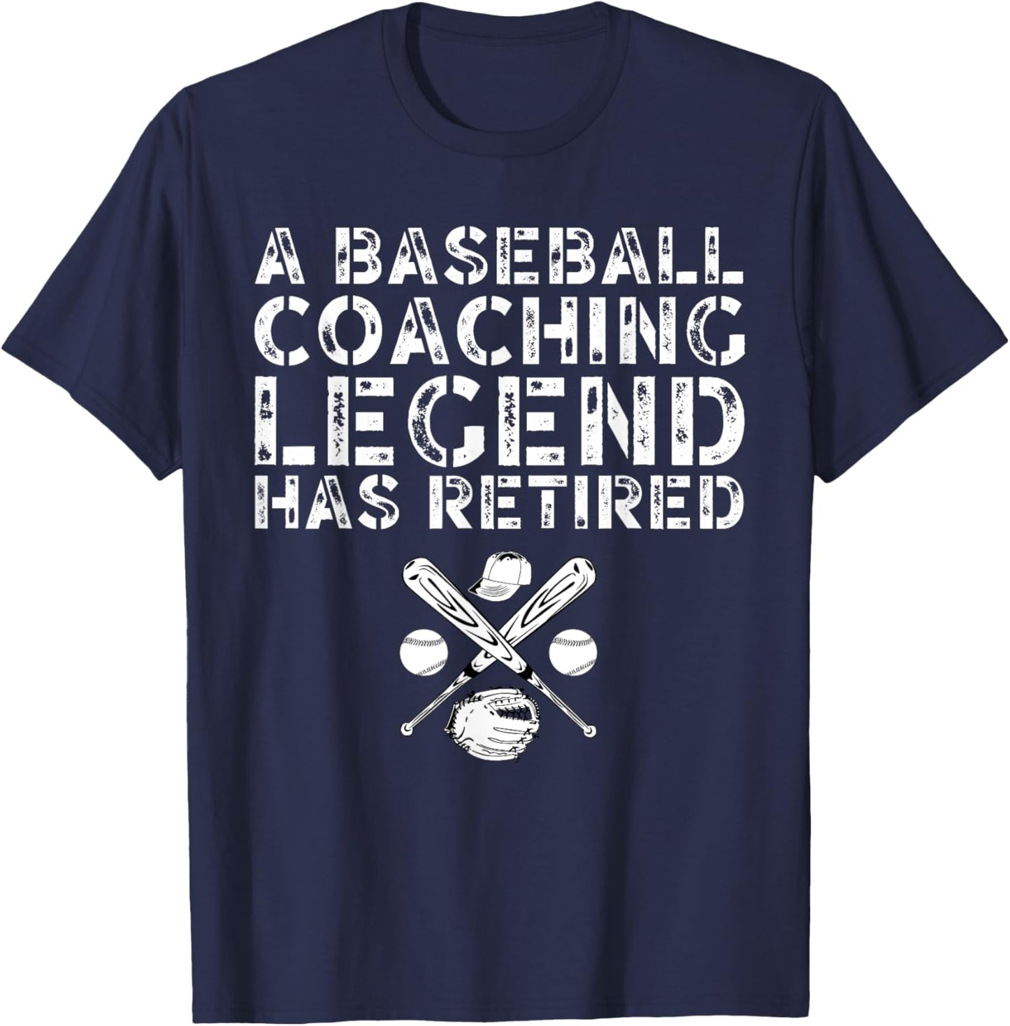 Retired Baseball Coach Thank You Retirement T-Shirt - T-Shirt | Navy