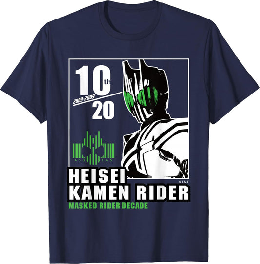 Kamen Rider Decade Heisei Rider Anniversary - Black, Small, , Modern, Casual, Short Sleeve, , Pull On, Imported, Adult, Men, Youth, Anime, Themed, Anniversary Design T-Shirt - T-Shirt | Navy
