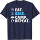 Eat. Bike. Camp. Repeat. - Gravel Bike Bikepacking T-Shirt - T-Shirt | Navy