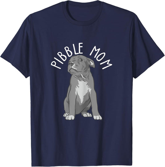 Pibble Mom - Pitbull Dog Lover Pittie Pit Bull Terrier T-Shirt - T-Shirt | Navy