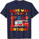 make way it's my 1st Birthday Firefighter firetruck toddler T-Shirt - T-Shirt | Navy