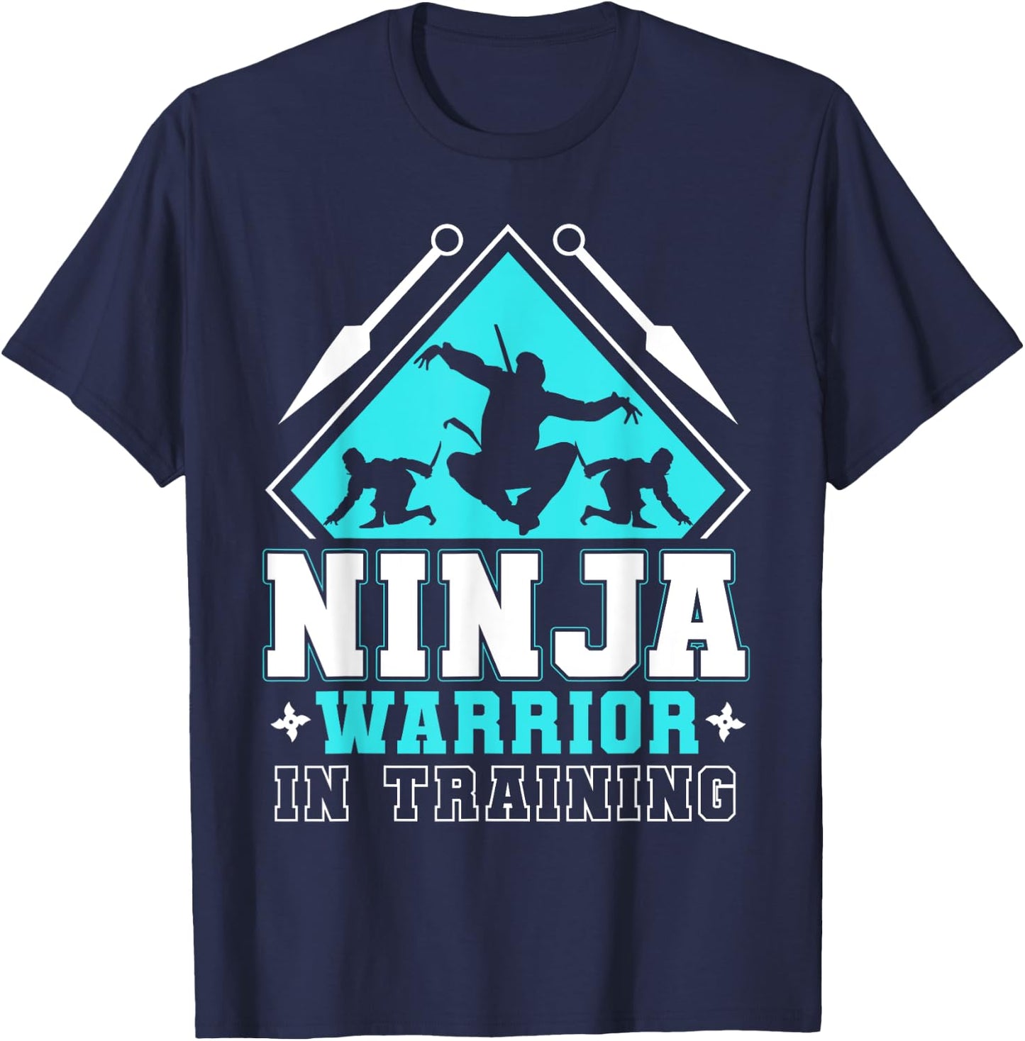 Ninja and Warrior In Training | American Ninja Hero Costume T-Shirt - T-Shirt | Navy