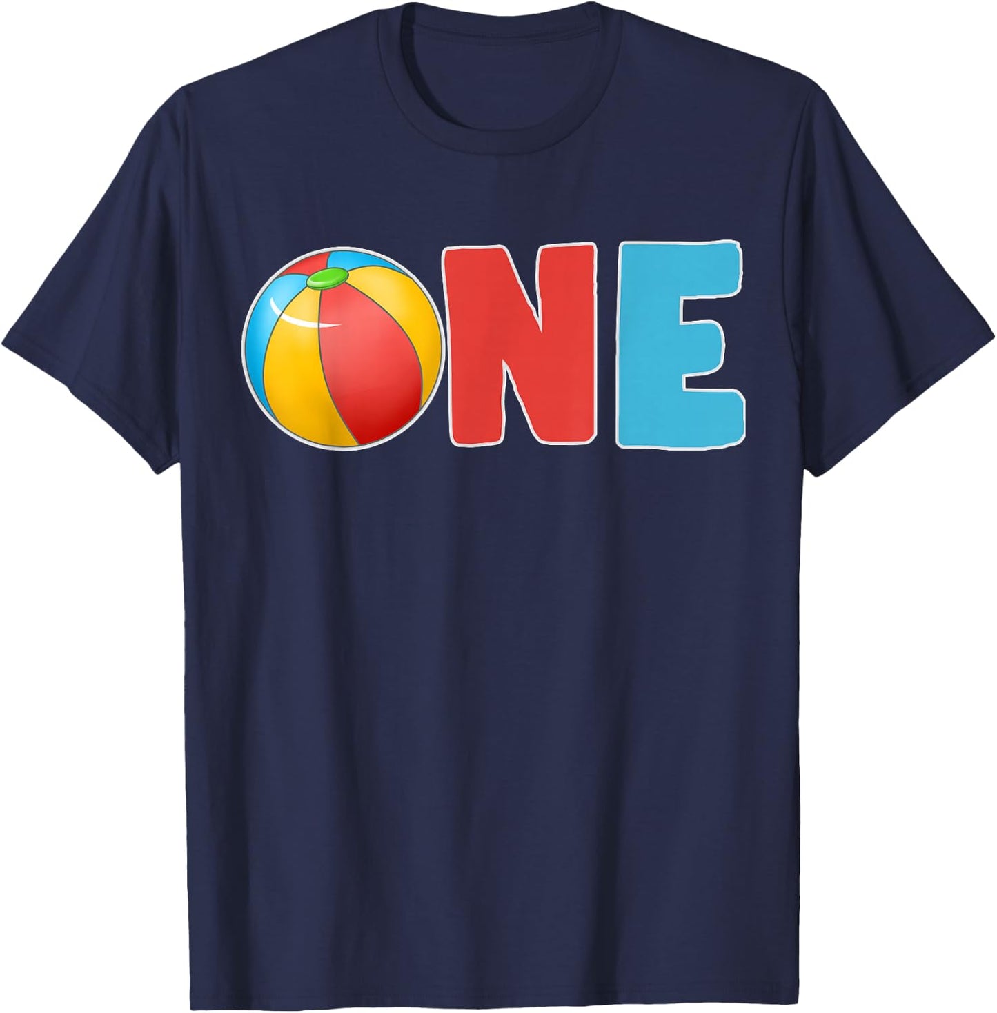 1st Birthday Boy Beach Ball Family Matching Party T-Shirt - T-Shirt | Navy