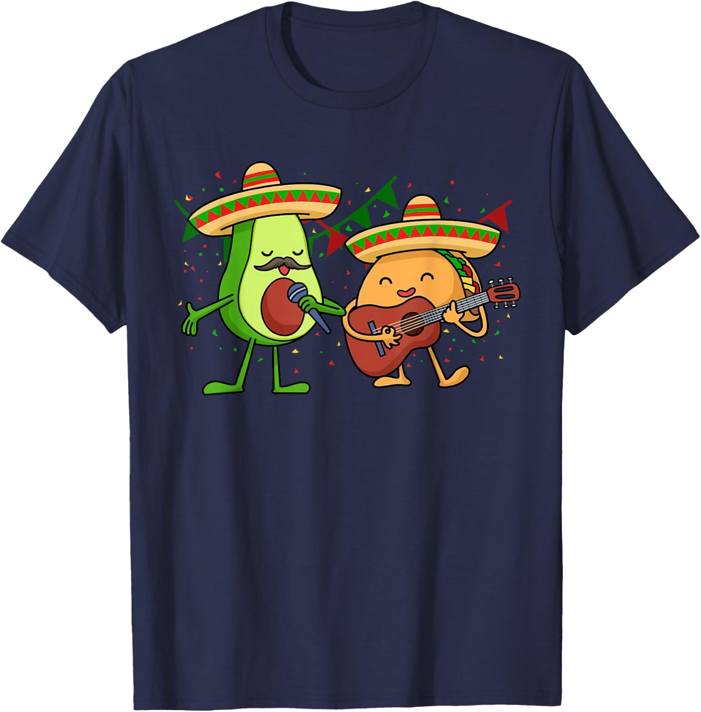 Let's Fiesta Avocado And Tacos Cinco de Mayo Mexican Party T-Shirt - T-Shirt | Navy