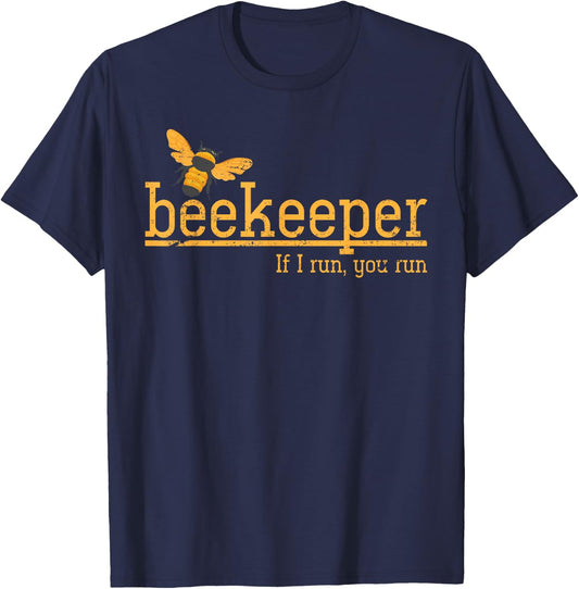 Funny Bee Hive Honey Lover Gift Beekeeper T-Shirt - T-Shirt | Navy