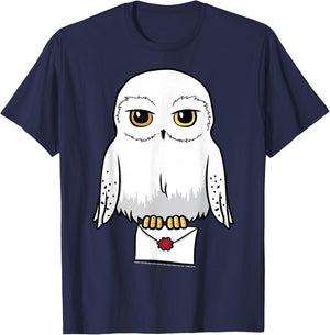 Harry Potter Hedwig Cute Cartoon Portrait Small T-Shirt - T-Shirt | Navy