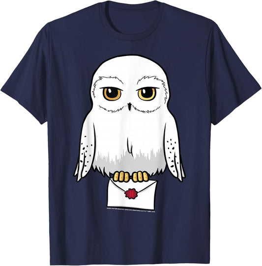Harry Potter Hedwig Cute Cartoon Portrait Small T-Shirt - T-Shirt | Navy