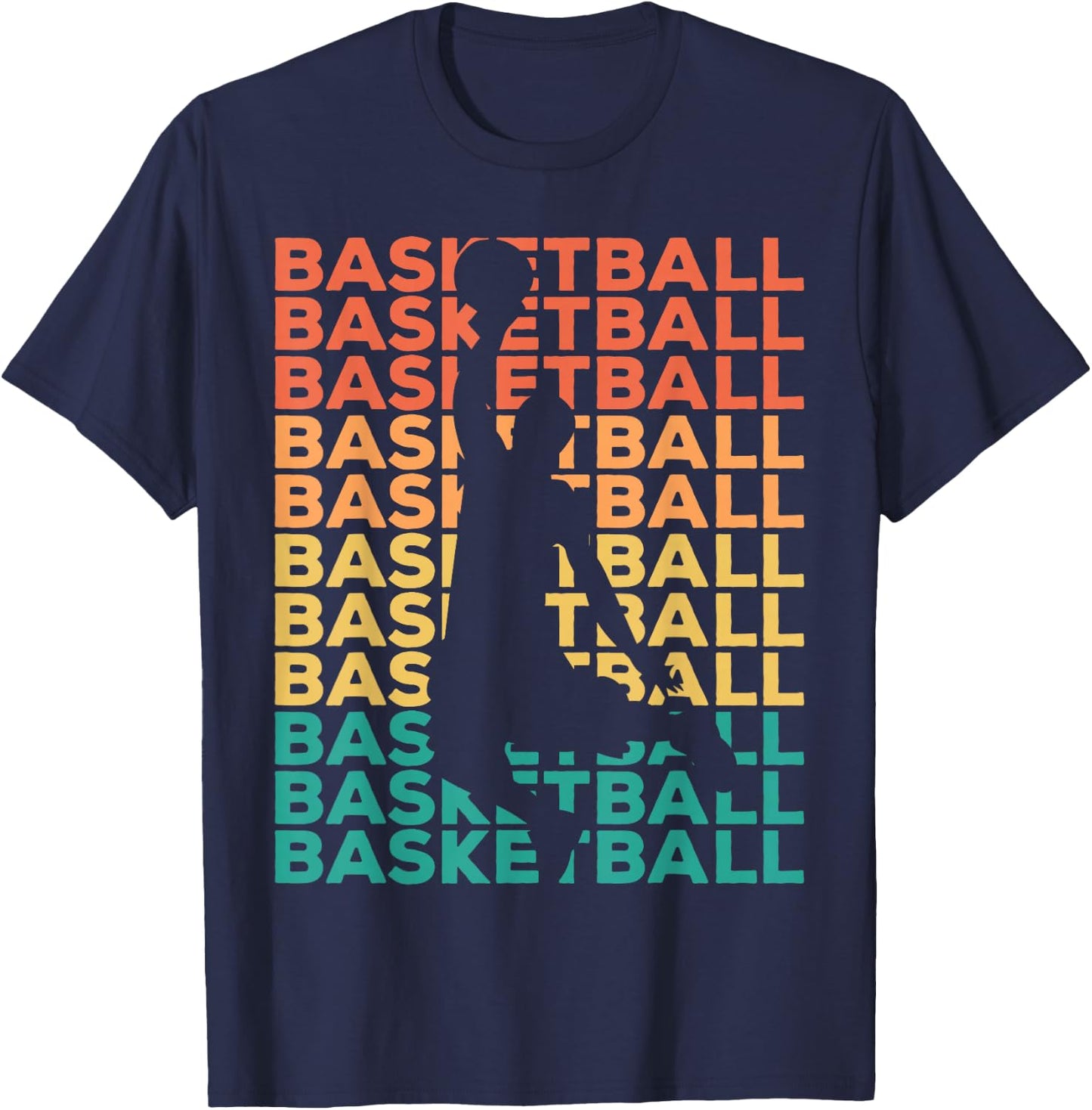 Retro Vintage Basketball Gift Basketball Players T-Shirt - T-Shirt | Navy