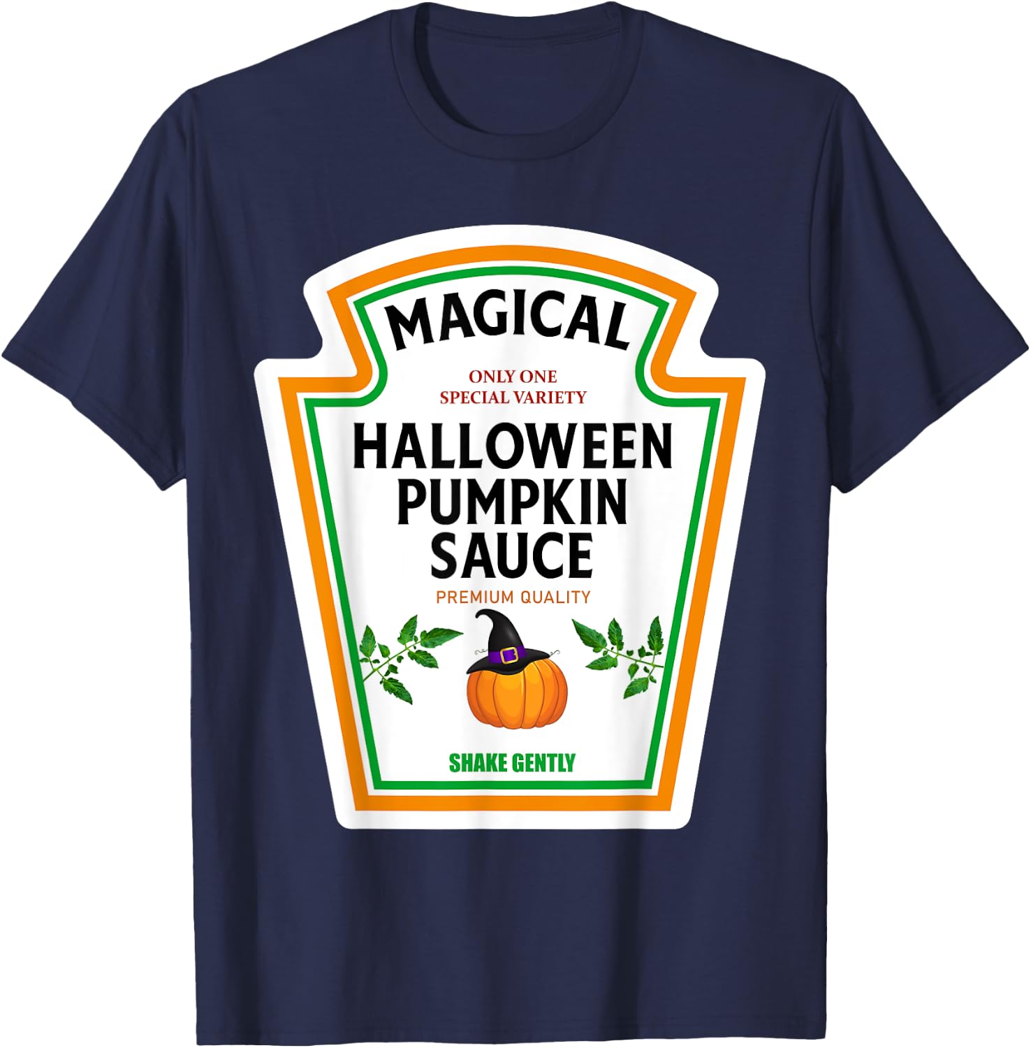 Pumpkin Sauce Halloween 2023 Costume Family Matching Mustard T-Shirt - T-Shirt | Navy