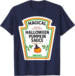 Pumpkin Sauce Halloween 2023 Costume Family Matching Mustard T-Shirt - T-Shirt | Navy