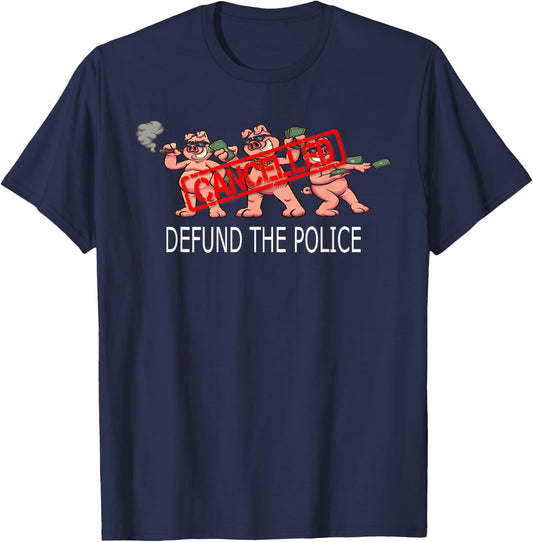 Defund the Police Political T-Shirt - T-Shirt | Navy