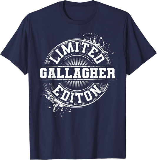 GALLAGHER Funny Surname Family Tree Birthday Reunion Gift T-Shirt - T-Shirt | Navy