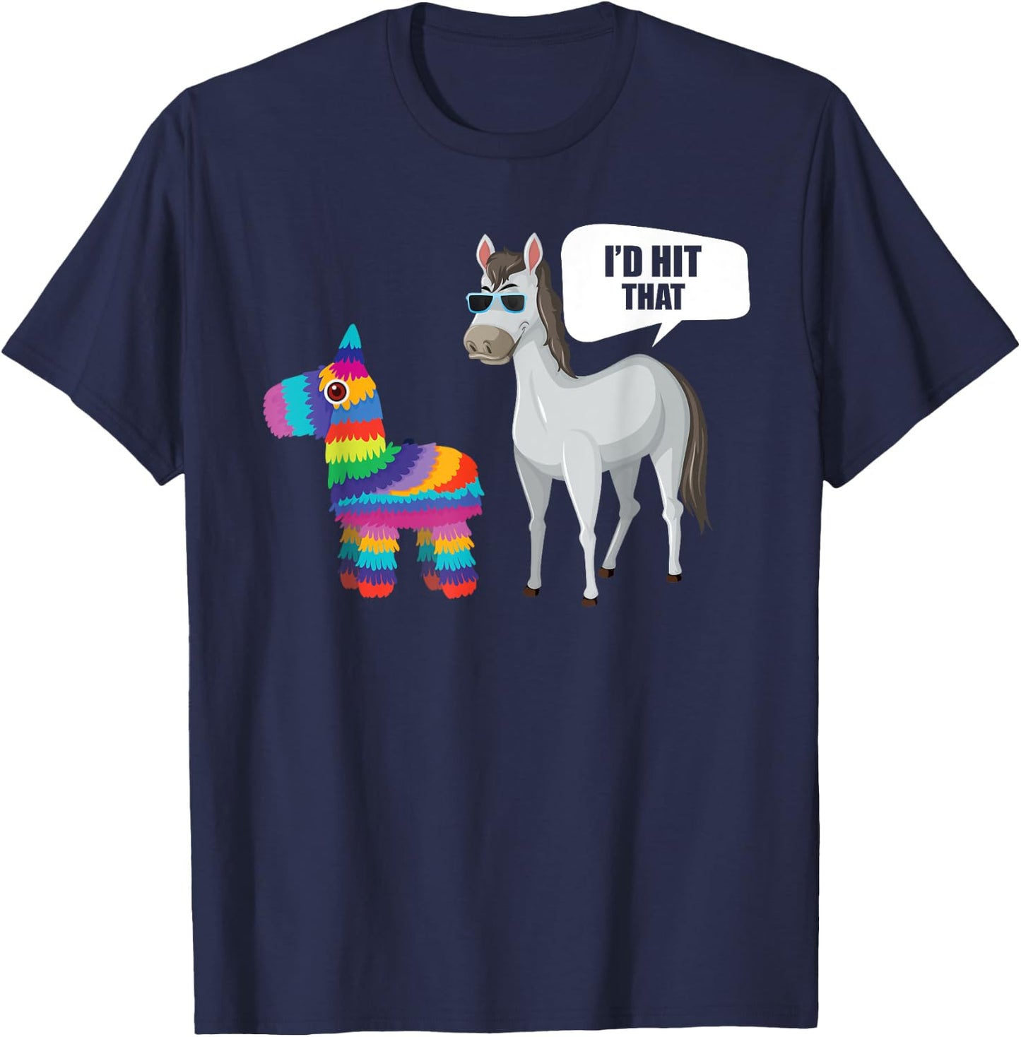 Horse Id Hit That Pinata Mexican Funny Cinco de Mayo T-Shirt - T-Shirt | Navy