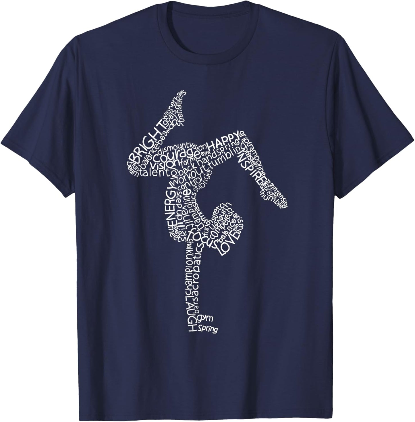 Gymnastics Typography Funny Gymnast Handstand Women Gift T-Shirt - T-Shirt | Navy