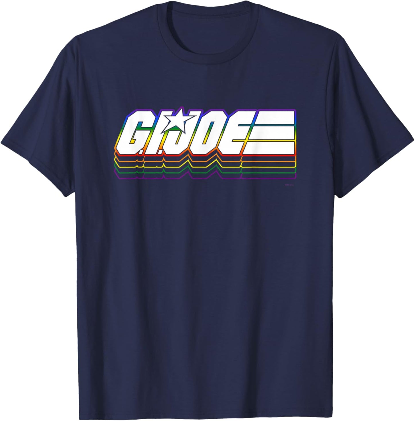 G.I. Joe Rainbow Outline Classic Hasbro Toy Logo T-Shirt - T-Shirt | Navy