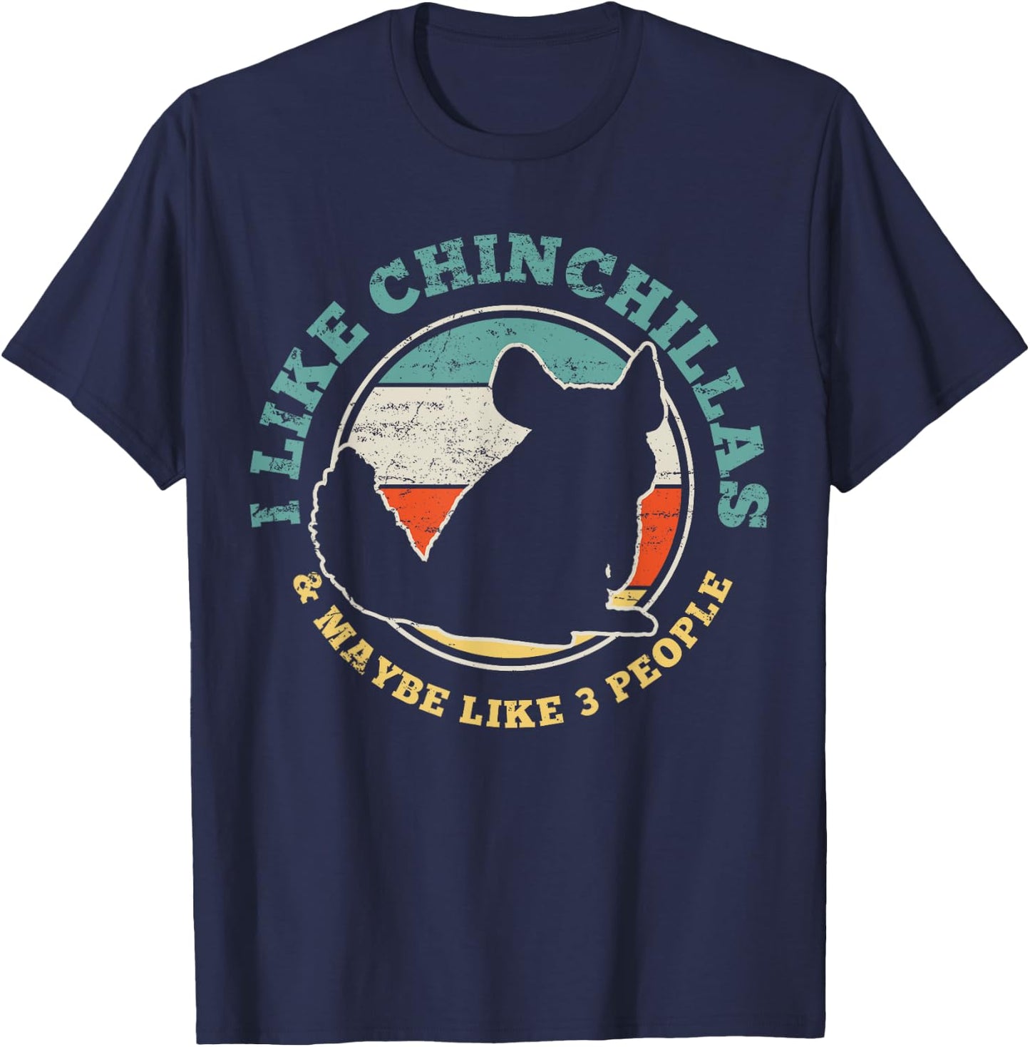 Chinchilla Funny Vintage Gift T-Shirt - T-Shirt | Navy