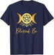 Blessed Be Wiccan Pagan Triple Moon Goddess and Pentacle T-Shirt - T-Shirt | Navy