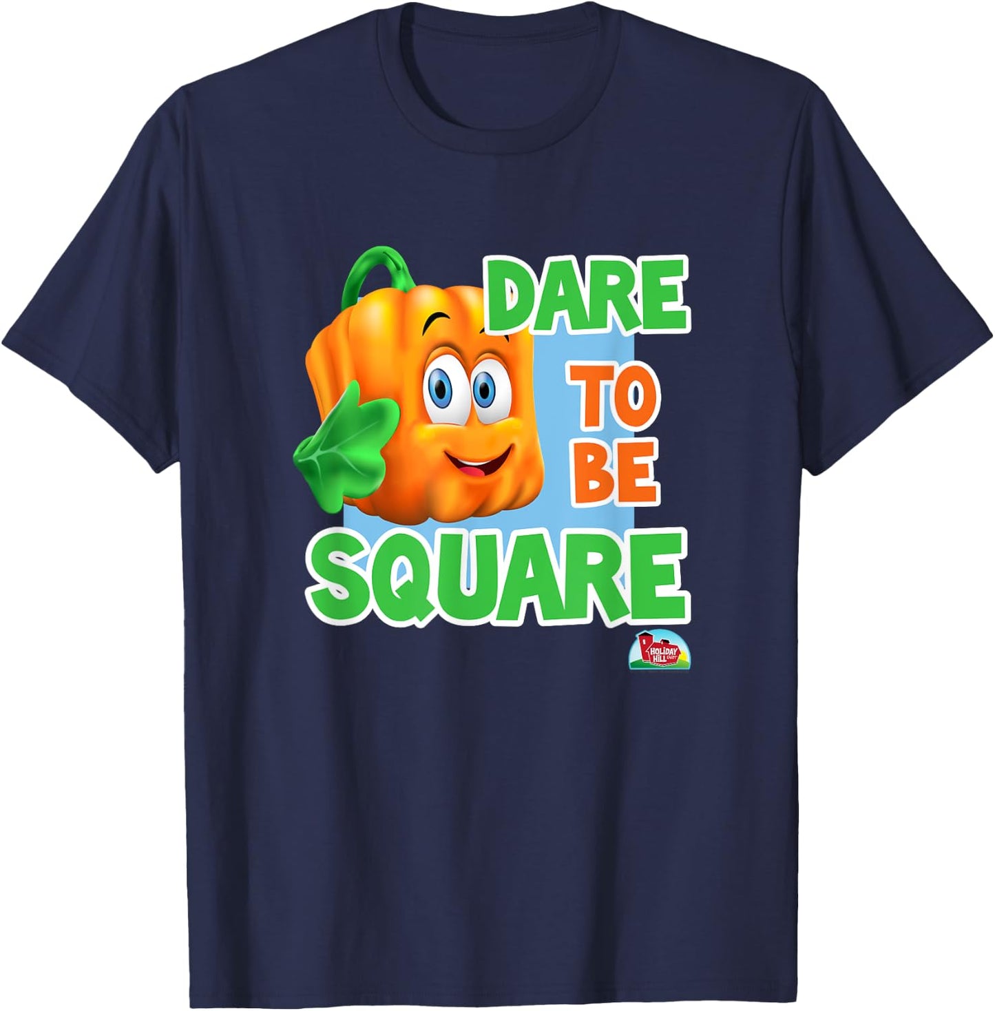 Spookley the Square Pumpkin Dare to be Square Halloween Kids T-Shirt - T-Shirt | Navy