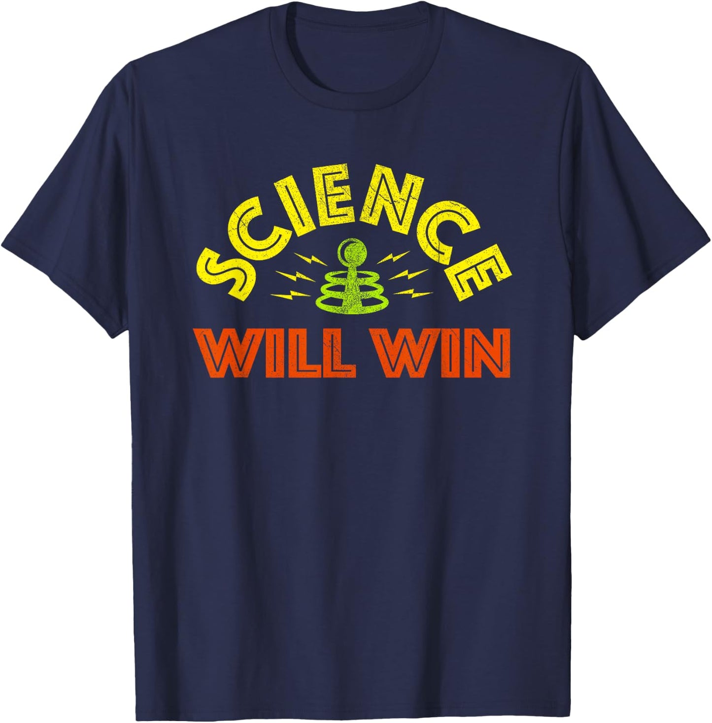 Science Will Win - Facts Over Fear Trust Science Knowledge T-Shirt - T-Shirt | Navy