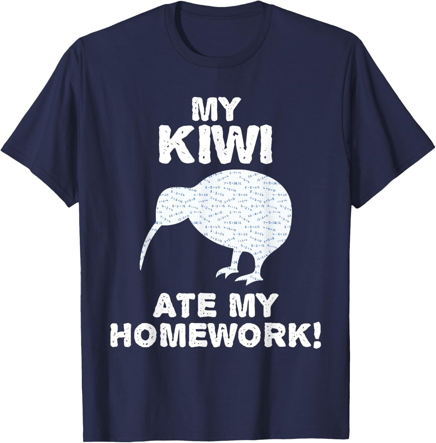 My Kiwi Ate My Homework Bird Animal Back To School Kid T-Shirt - T-Shirt | Navy