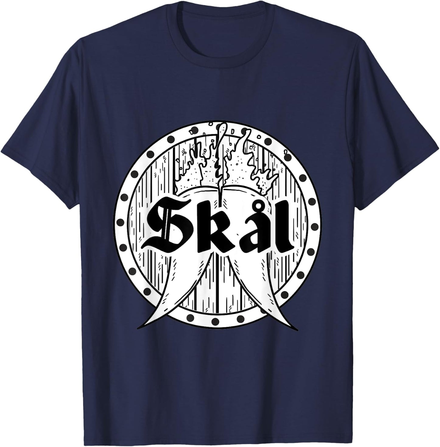 Skal Norwegian Cheers Rune Thor Drinking Horn Viking T-Shirt - T-Shirt | Navy
