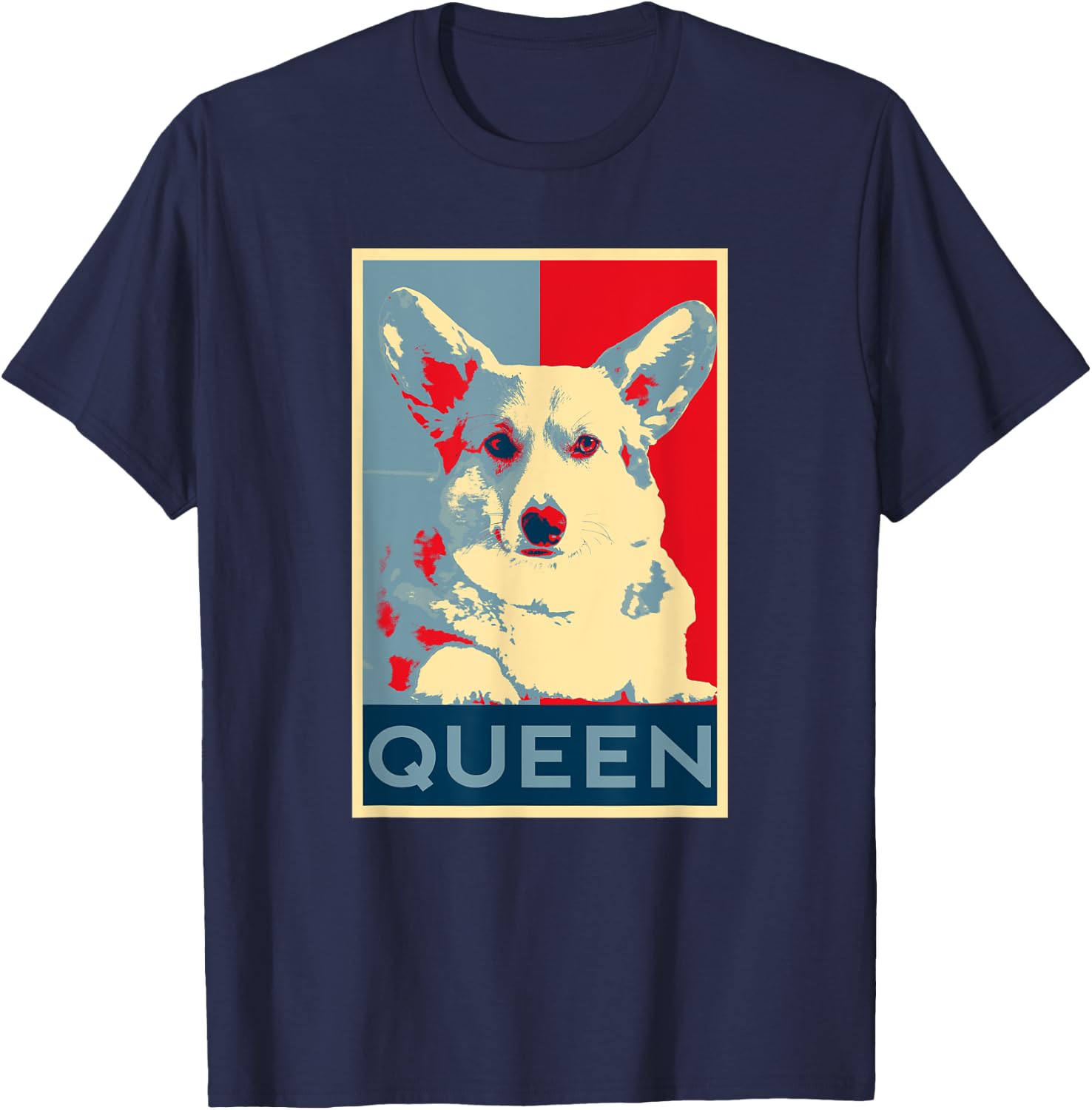 Corgi Queen Funny Corgi Dog Queen of England Men Women Girls Kids T-Shirt - T-Shirt | Navy