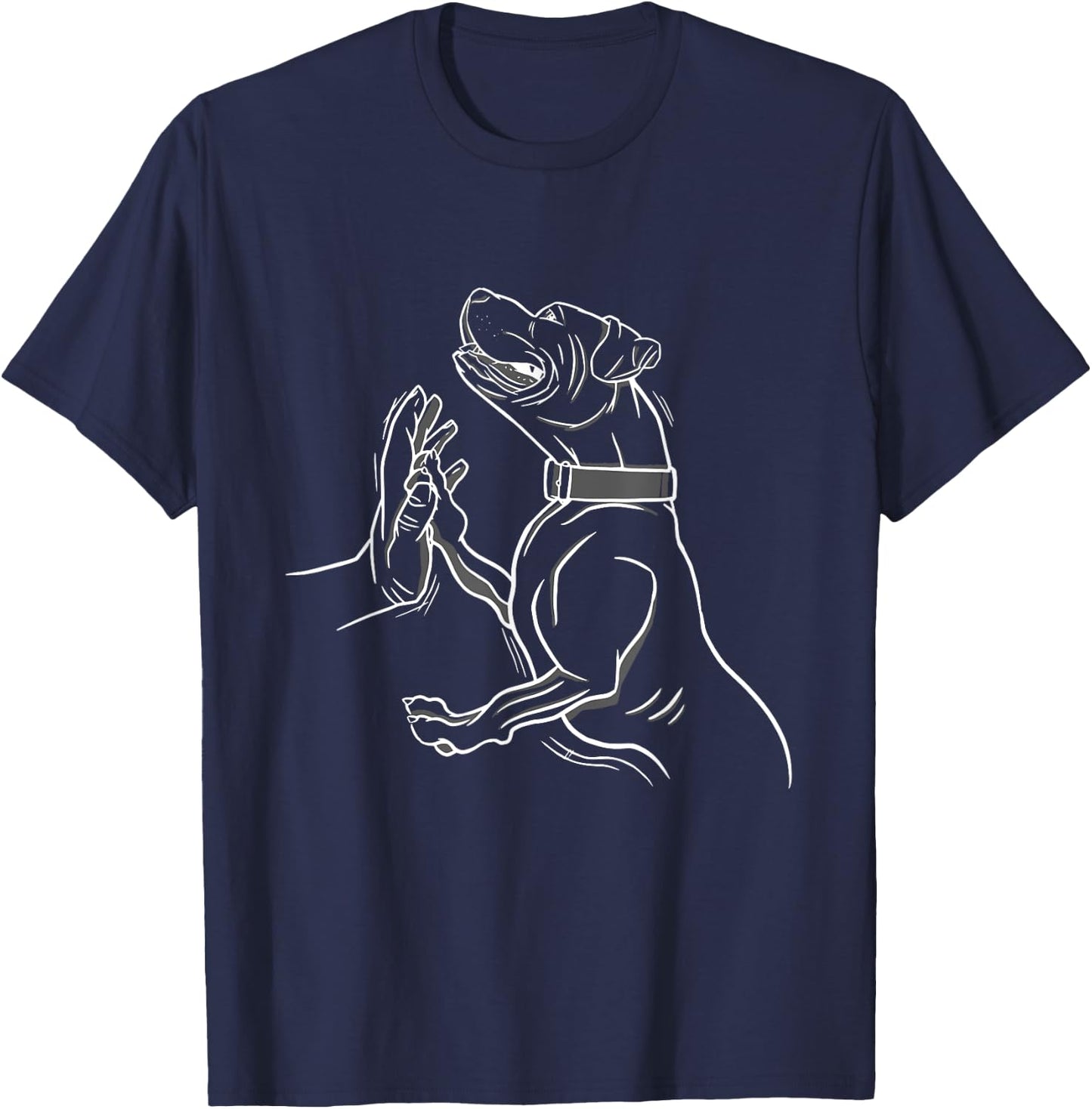Boxer Pitbull Mom & Dad Dog Gifts -Adults Black Cotton Small Classic Fit Short Sleeve Dog-Themed T-Shirt - T-Shirt | Navy