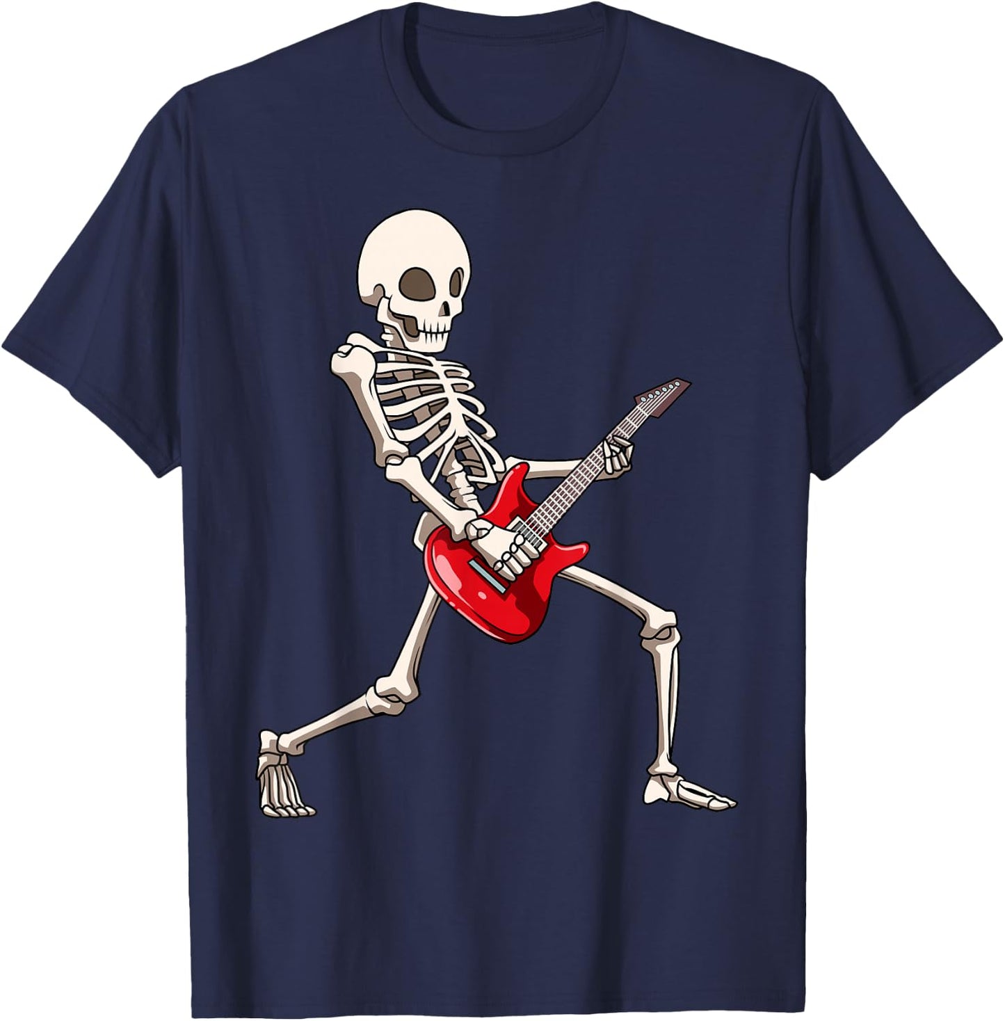 Skeleton Guitar Players Skeleton Playing Guitar Guitarists T-Shirt - T-Shirt | Navy